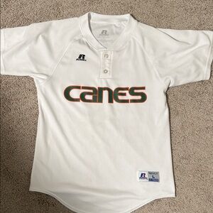 Russell Athletic Miami Hurricanes “Canes” White  Baseball Jersey